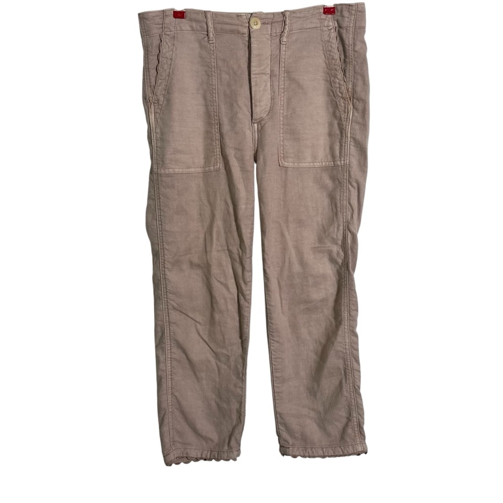 THE GREAT. Ric Rac Scallop Blush Cropped Pants - Picture 4 of 12